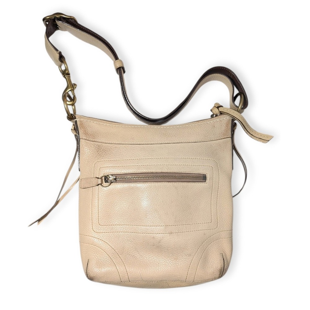 Coach Legacy Slim Duffle Crossbody Bag Tan Leather Folding Strap Y2K Vintage